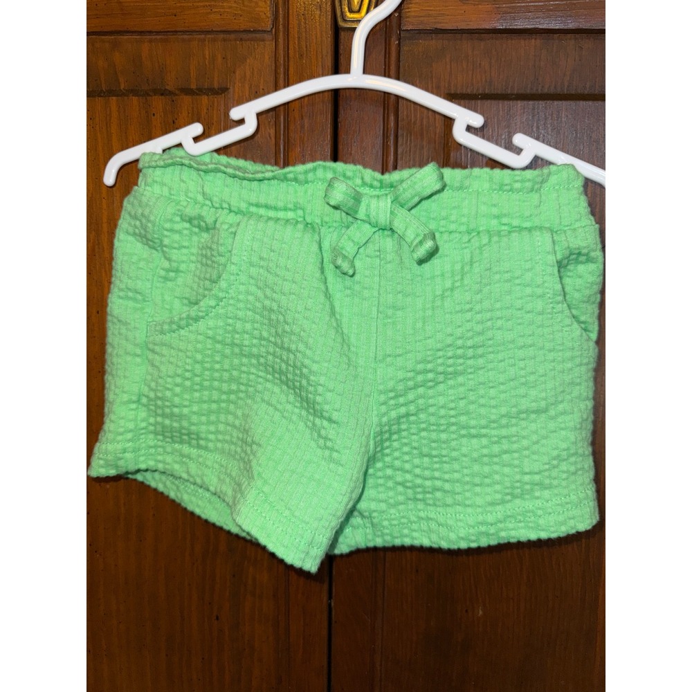 Garanimals Girls Green Seersucker Smocked Top and Shorts Set 3-6M - Picture 4 of 8